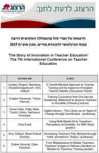 הרצאות של חברי סגל מהמכללה האקדמית הרצוג - 1 בכנס הבינלאומי להכשרת מורים - מופת 2019