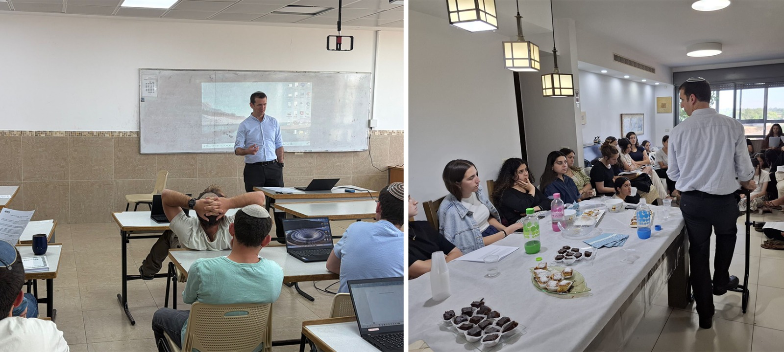פרופסור וסטרייך בישיבת ההסדר בירוחם ובמדרשת לוד